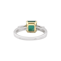 Bague Trilogie en or blanc, or jaune, émeraude et diamants - Castafiore