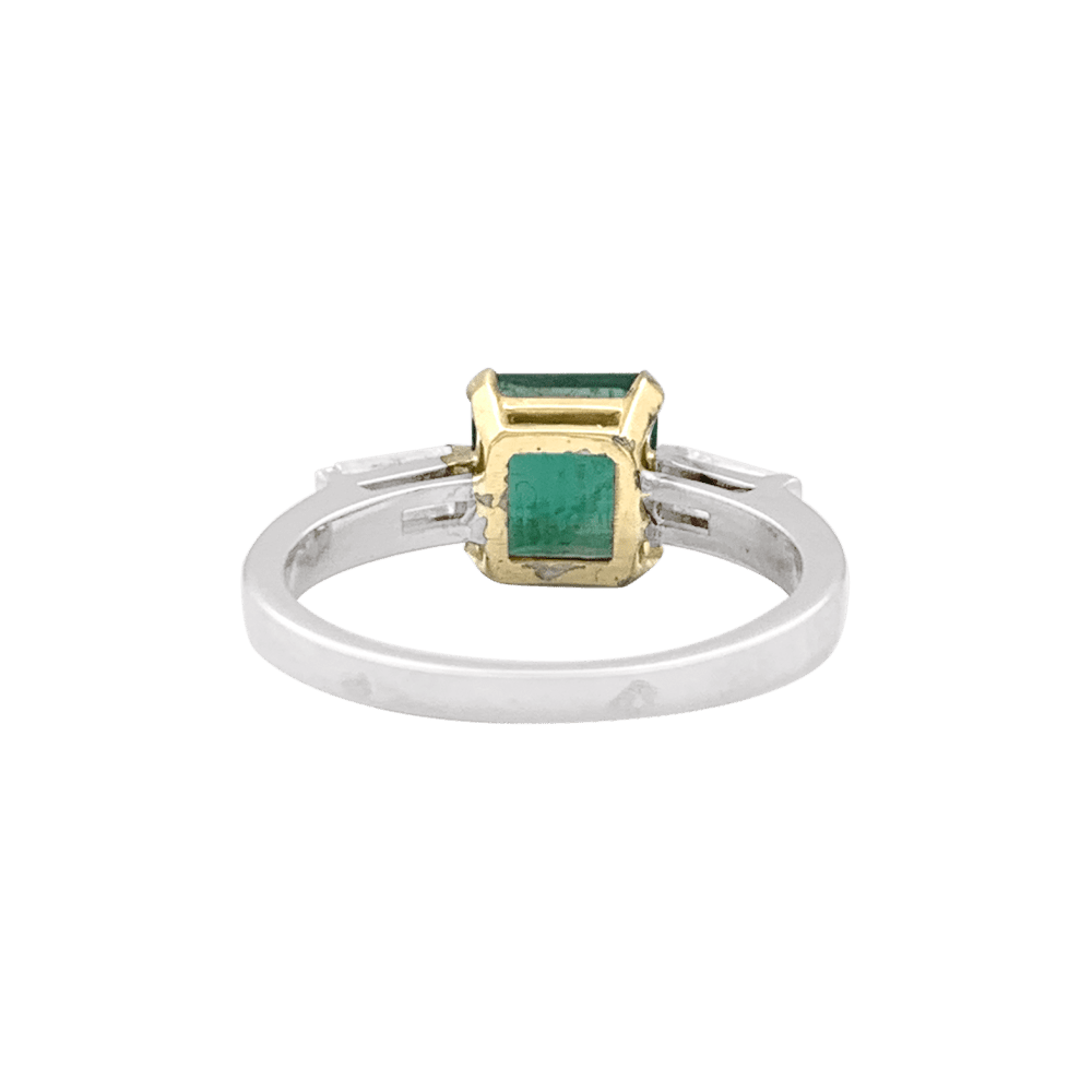 Bague Trilogie en or blanc, or jaune, émeraude et diamants - Castafiore