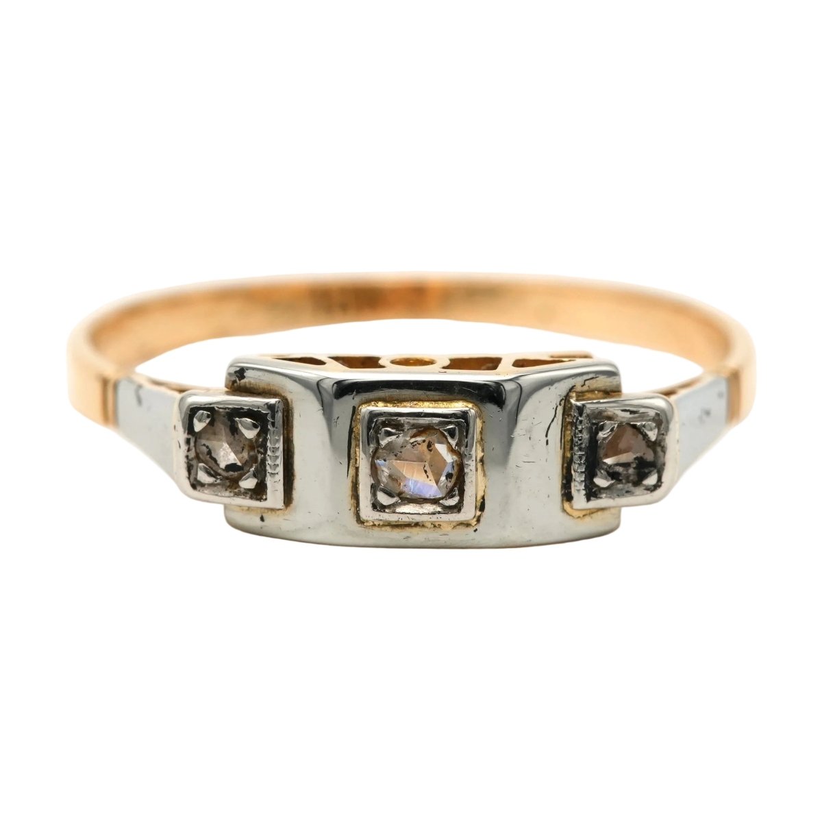 Bague Trilogie en or blanc, or jaune et diamants - Castafiore