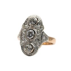 Bague Trilogie en or blanc, or jaune et diamants - Castafiore