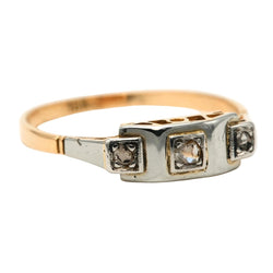 Bague Trilogie en or blanc, or jaune et diamants - Castafiore