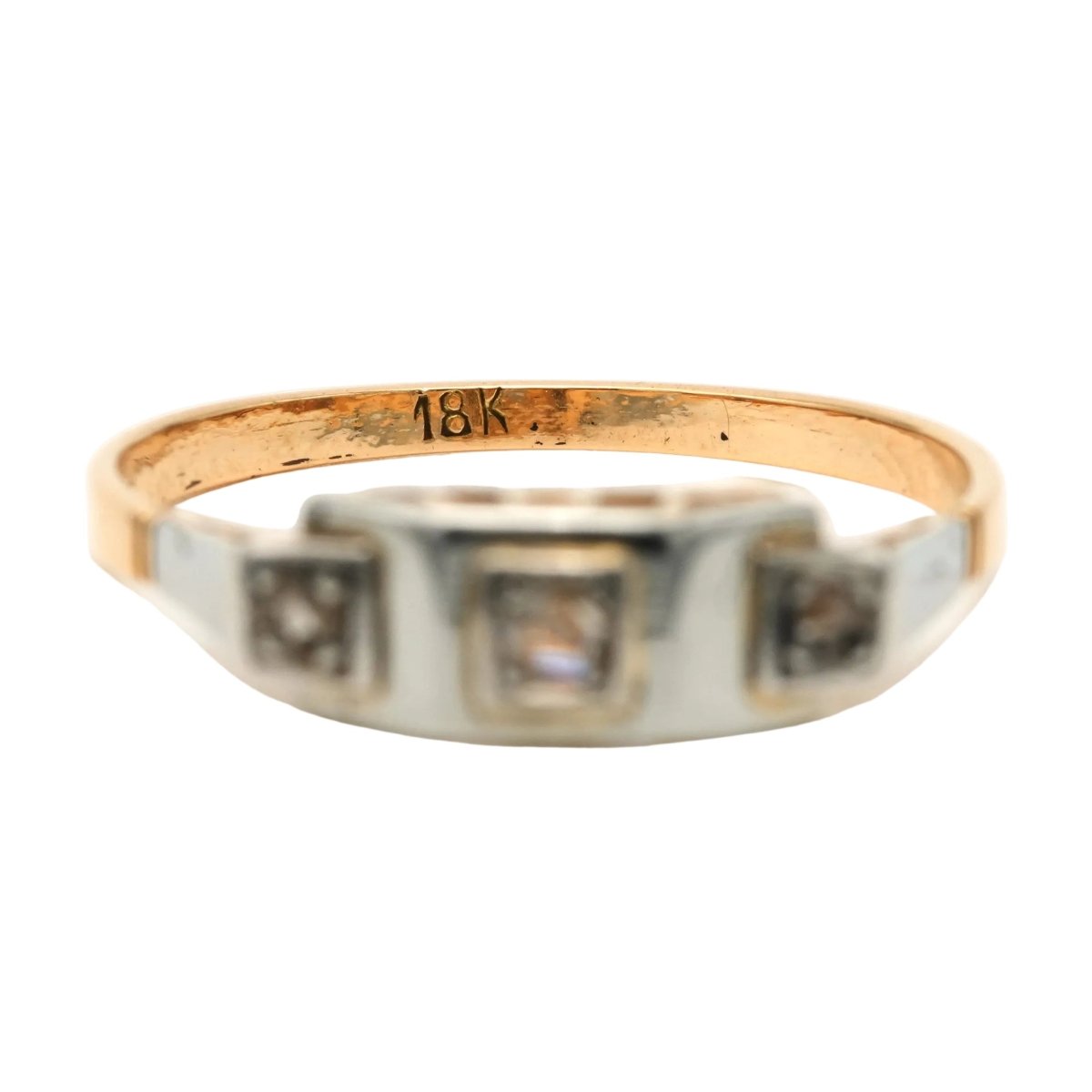 Bague Trilogie en or blanc, or jaune et diamants - Castafiore