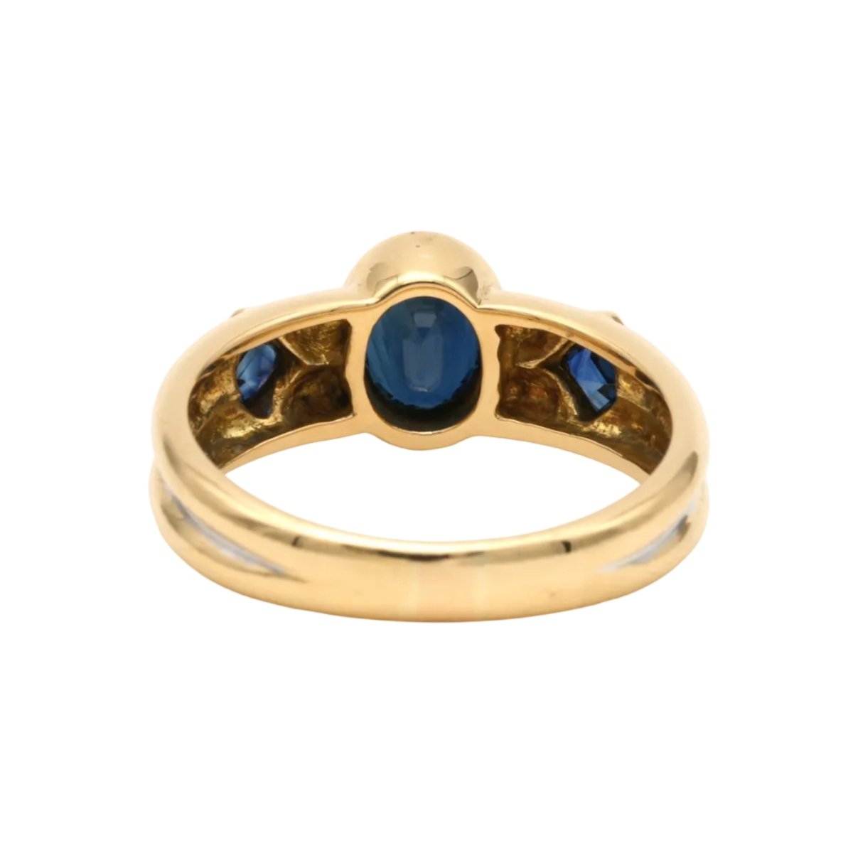 Bague Trilogie en or blanc, or jaune et saphirs - Castafiore