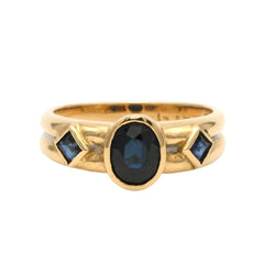 Bague Trilogie en or blanc, or jaune et saphirs - Castafiore