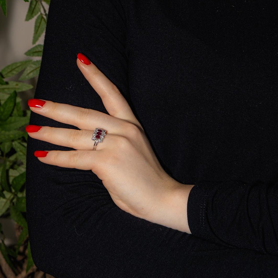 Ring White gold Ruby