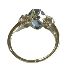 Bague Trilogie en or blanc, saphir et diamants - Castafiore