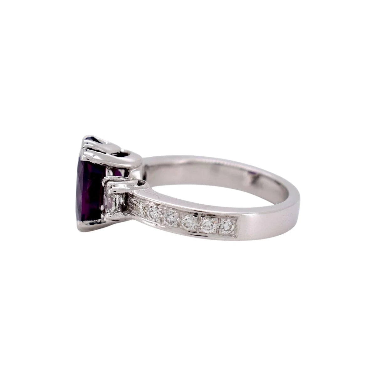 Bague Trilogie en or blanc, saphir et diamants - Castafiore
