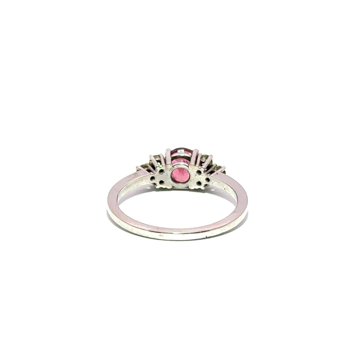 Bague Trilogie en or blanc, tourmaline et péridots - Castafiore