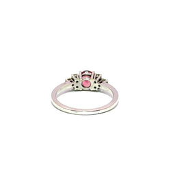 Bague Trilogie en or blanc, tourmaline et péridots - Castafiore