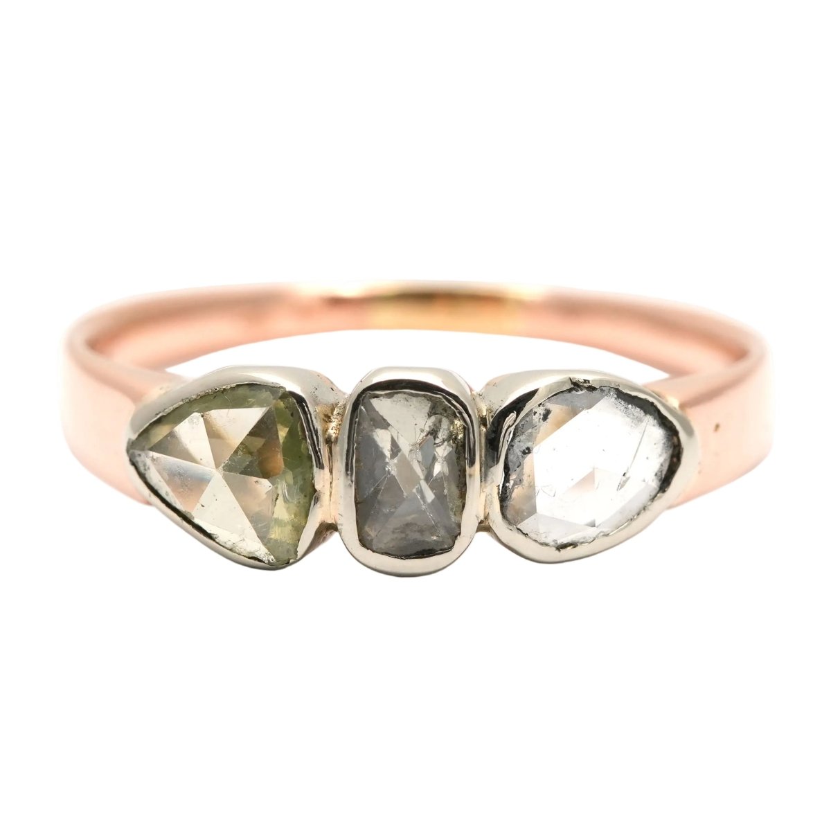 Bague Trilogie en or jaune, argent et diamants - Castafiore