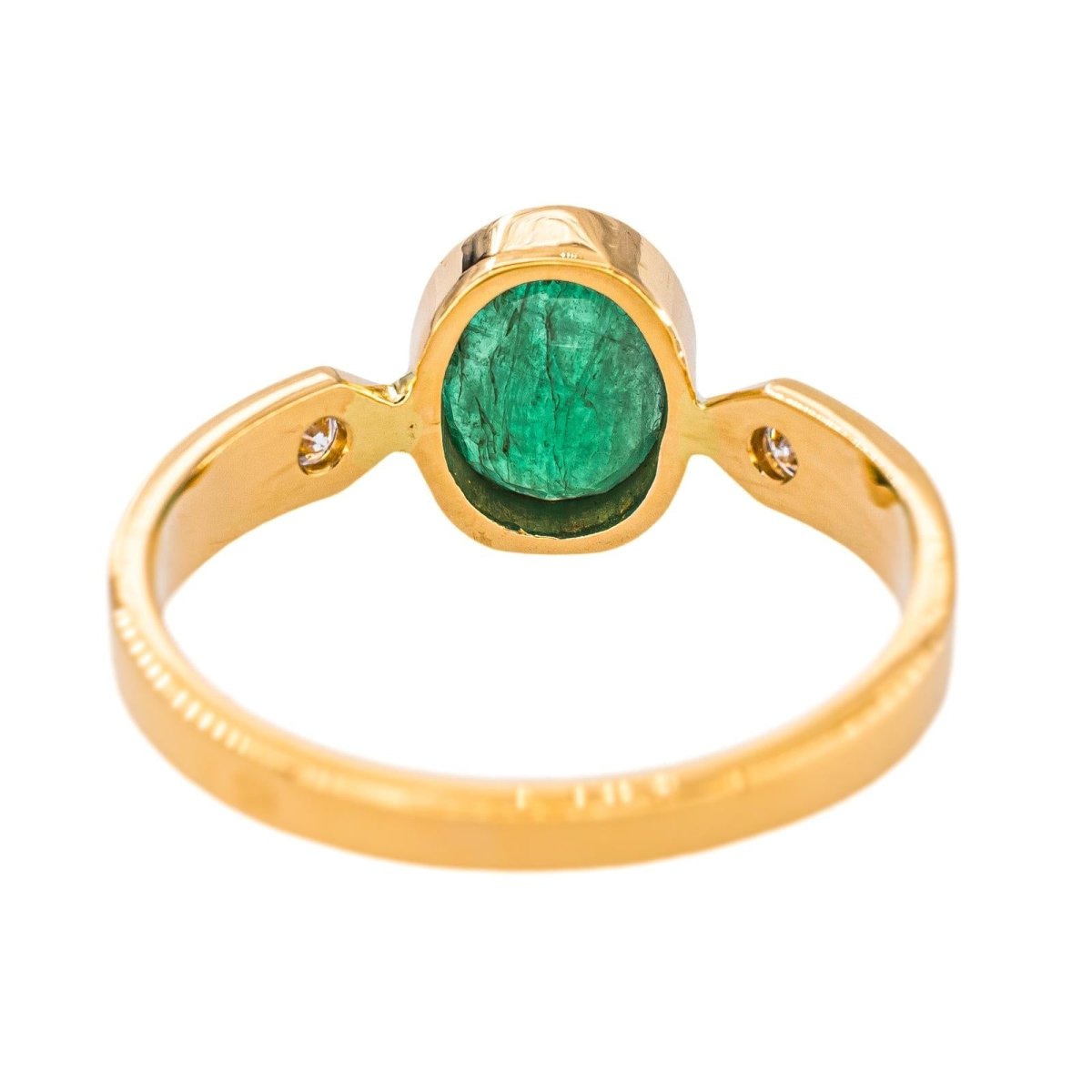 Bague Trilogie en or jaune, émeraude et diamants - Castafiore