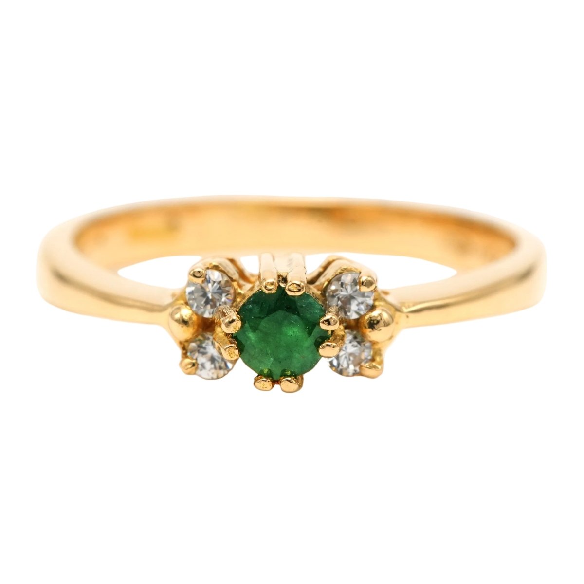 Bague Trilogie en or jaune, émeraude et diamants - Castafiore