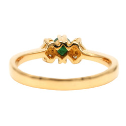 Bague Trilogie en or jaune, émeraude et diamants - Castafiore