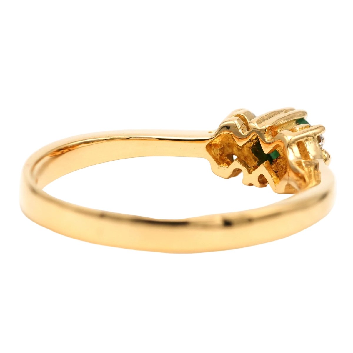 Bague Trilogie en or jaune, émeraude et diamants - Castafiore