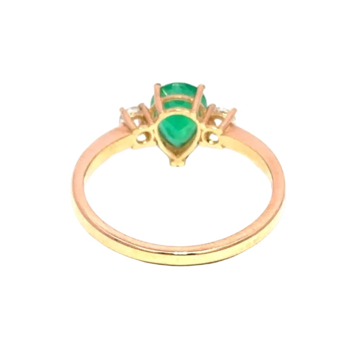 Bague Trilogie en or jaune, émeraude et diamants - Castafiore