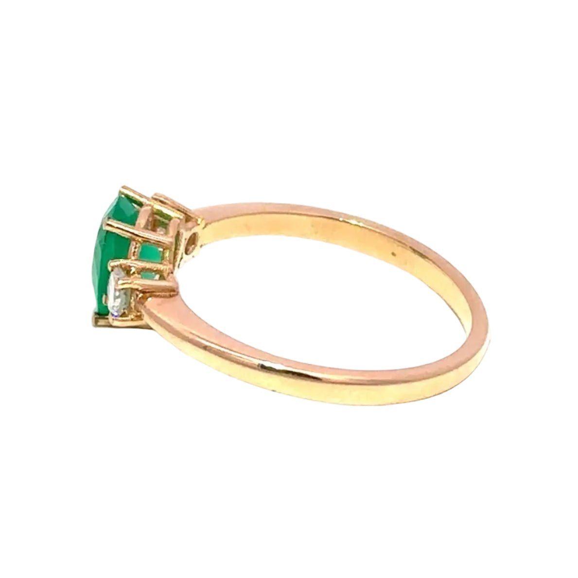 Bague Trilogie en or jaune, émeraude et diamants - Castafiore