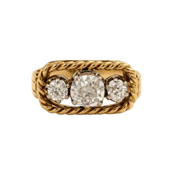Bague Trilogie en or jaune et diamants - Castafiore