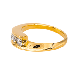 Bague Trilogie en or jaune et diamants - Castafiore