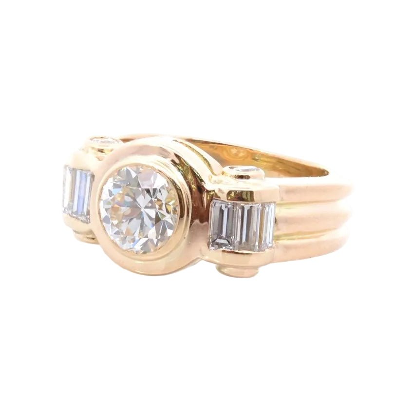 Bague Trilogie en or jaune et diamants - Castafiore