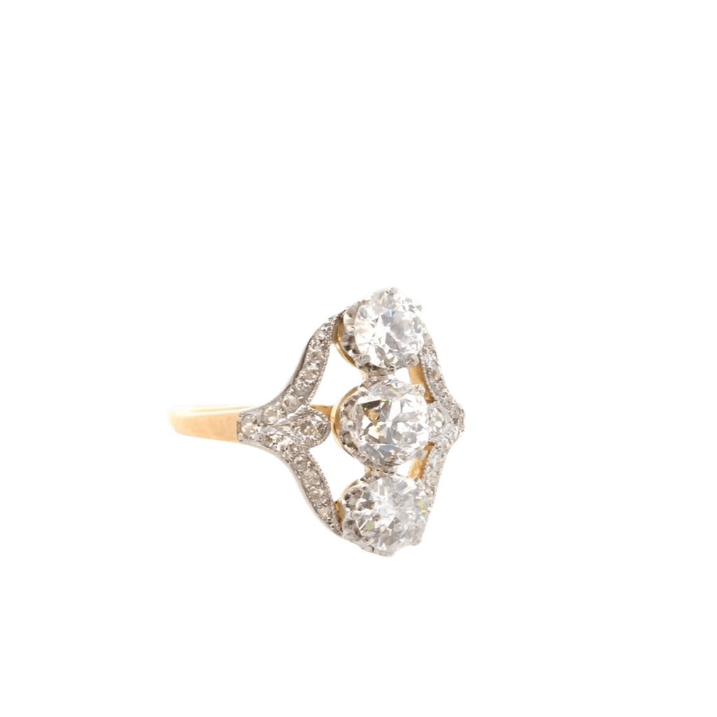 Bague Trilogie en or jaune et diamants - Castafiore