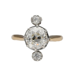 Ring diamond Old 2.40 ct K-VS & diamonds 0.20 ct - Circa 1930 - Size 54
