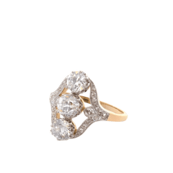 Bague Trilogie en or jaune et diamants - Castafiore