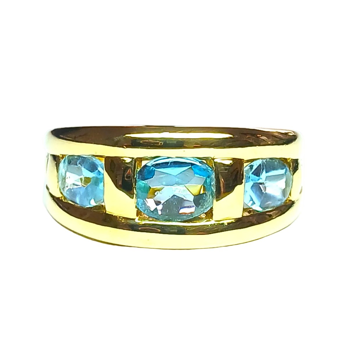 Bague Trilogie en or jaune et topazes - Castafiore