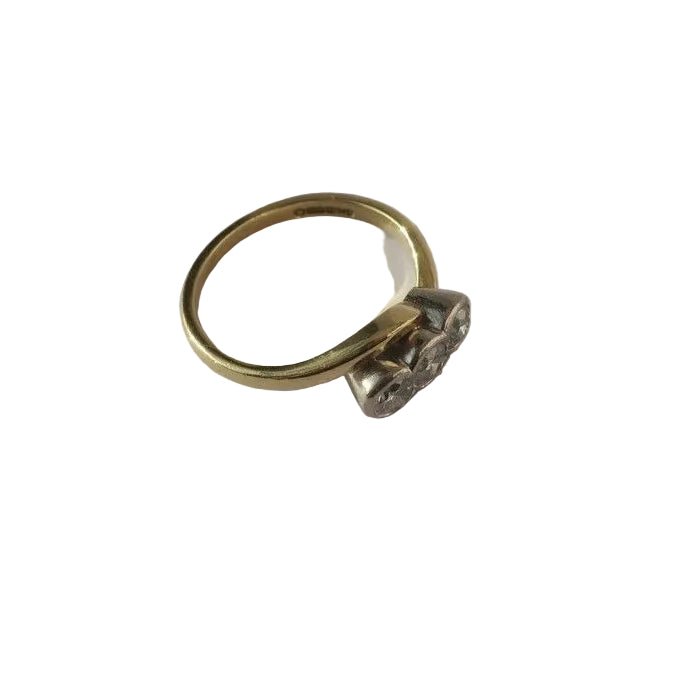 Bague Trilogie en or jaune, or blanc et diamants - Castafiore