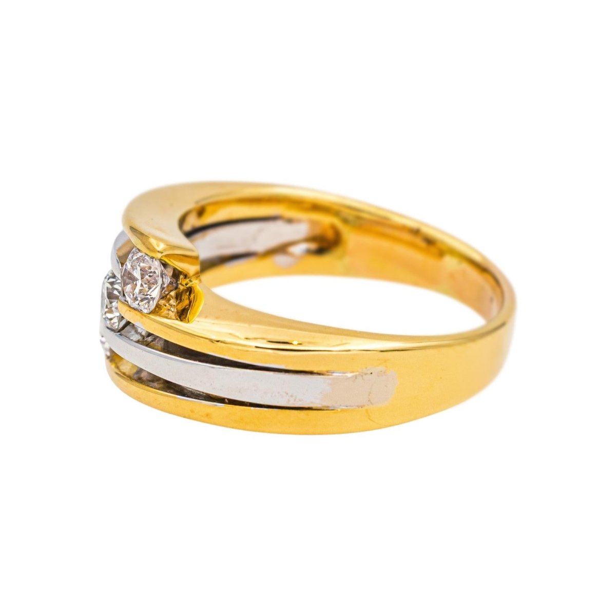 Ring  Yellow gold trilogy  diamond