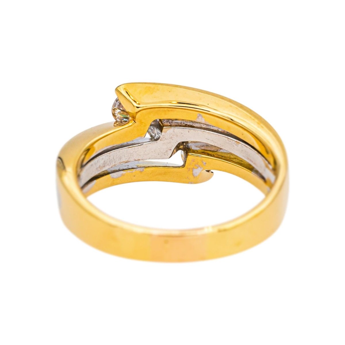 Ring  Yellow gold trilogy  diamond