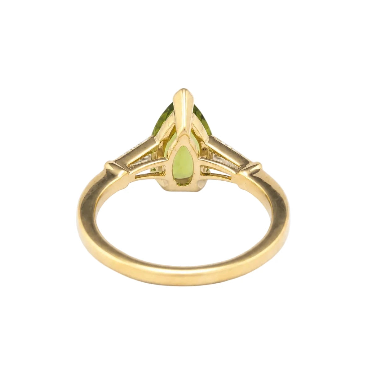 Bague Trilogie en or jaune, péridot et diamants - Castafiore