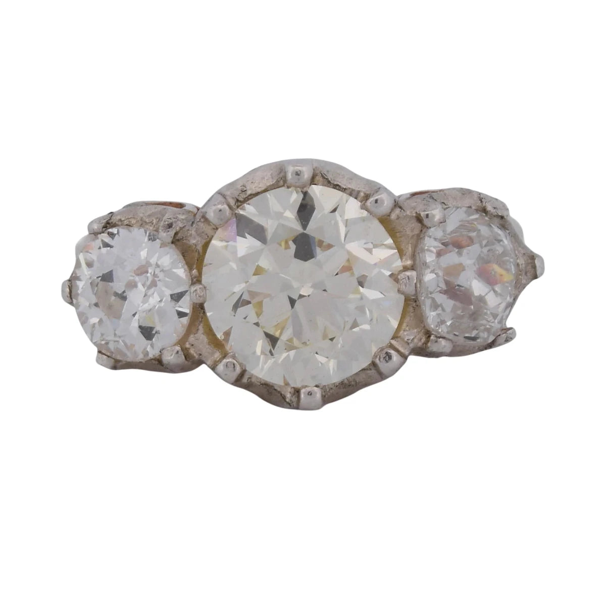 Bague Trilogie en or jaune, platine et diamants - Castafiore