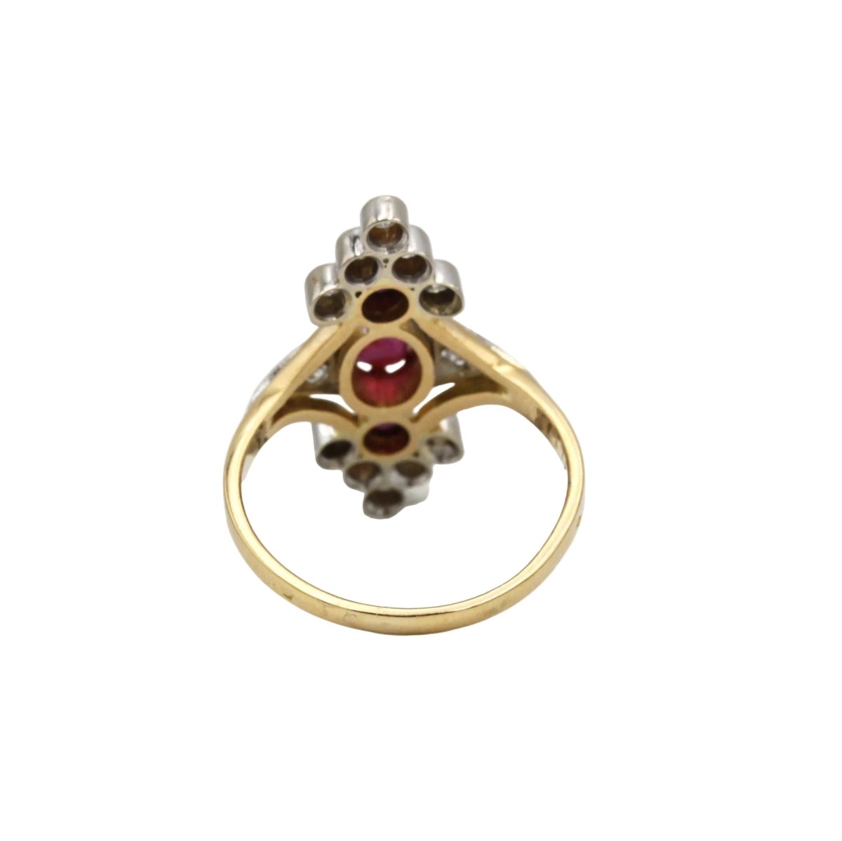 Bague Trilogie en or jaune, rubis et diamants - Castafiore