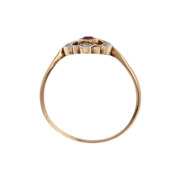 Bague Trilogie en or jaune, rubis et diamants - Castafiore