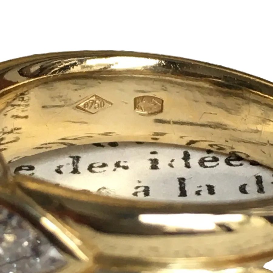 Bague Trilogie en or jaune, saphir et diamants - Castafiore