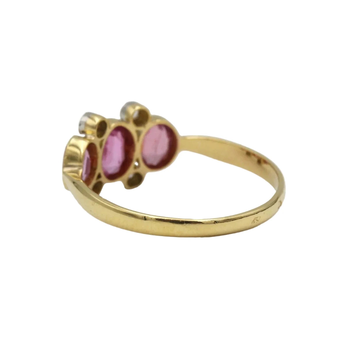 Bague Trilogie en or jaune, saphirs et diamants - Castafiore