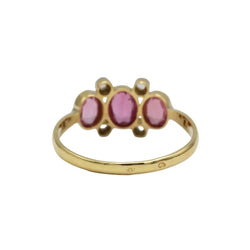 Bague Trilogie en or jaune, saphirs et diamants - Castafiore