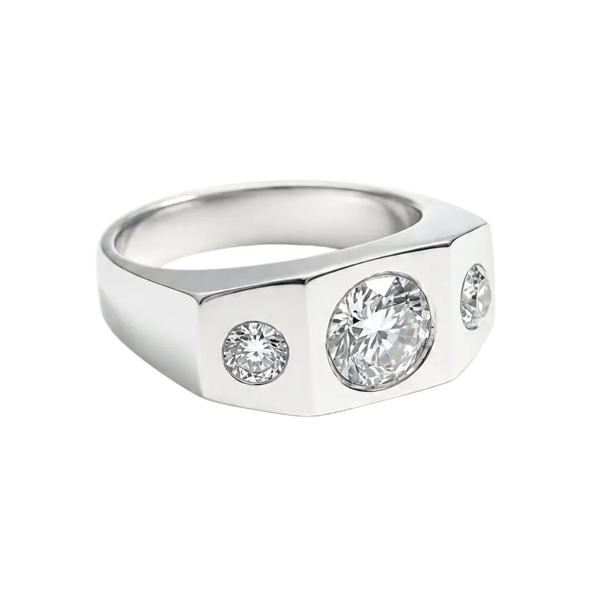 Bague Trilogie en platine et diamants - Castafiore