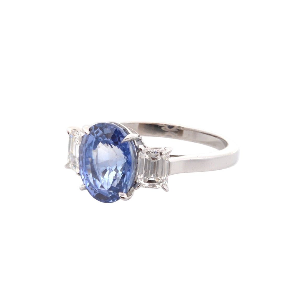 Bague Trilogie en platine, saphir et diamants - Castafiore