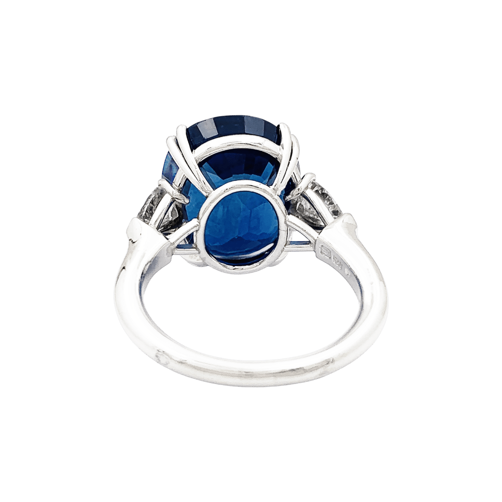 Bague Trilogie HARRY WINSTON en platine, saphir et diamants - Castafiore