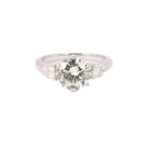 Bague trilogie or blanc diamant rond 2.07 ct diamants poires - Castafiore