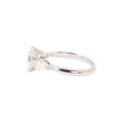 Bague trilogie or blanc diamant rond 2.07 ct diamants poires - Castafiore