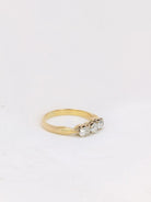 Bague trilogie or jaune diamants taille ancienne 0.95ct - Castafiore