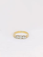 Bague trilogie or jaune diamants taille ancienne 0.95ct - Castafiore