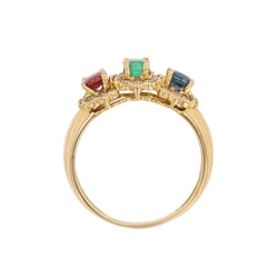 Bague émeraude saphir rubis diamants