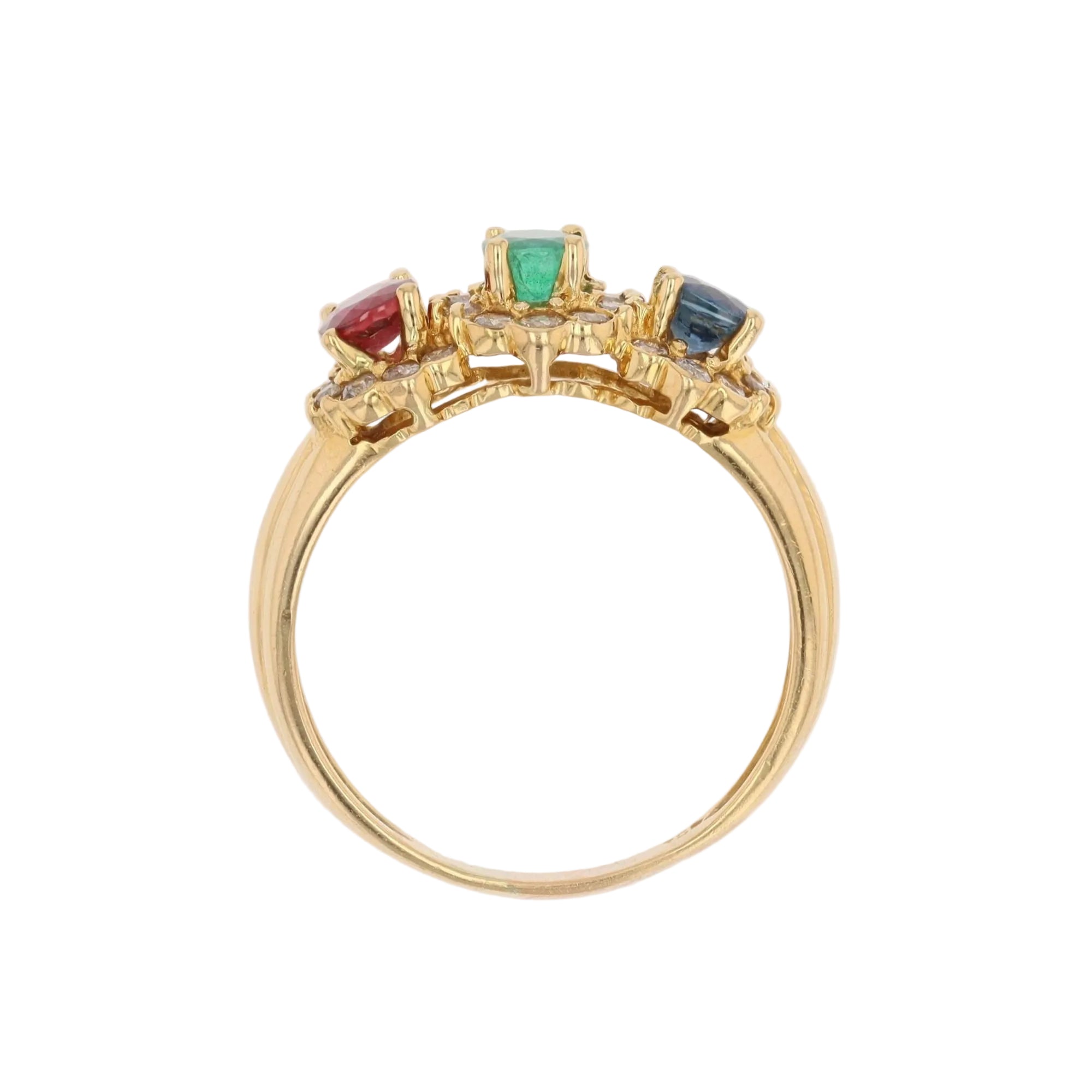 Bague émeraude saphir rubis diamants