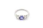 Bague trilogie tanzanite diamants en or - Castafiore