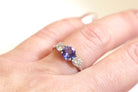 Bague trilogie tanzanite diamants en or - Castafiore