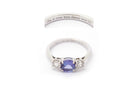 Bague trilogie tanzanite diamants en or - Castafiore