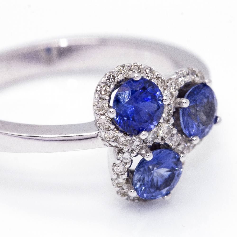 Bague TRIO en saphir et diamant - Castafiore